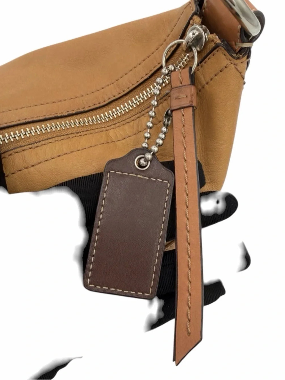 Coach Soho Leather Hobo Bag F13107 Brown Cognac Zip Top Shoulder Y2K